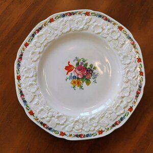 Vintage Crown Ducal Bread Plates, Set of 5, Gainsborough Floral Embossed England